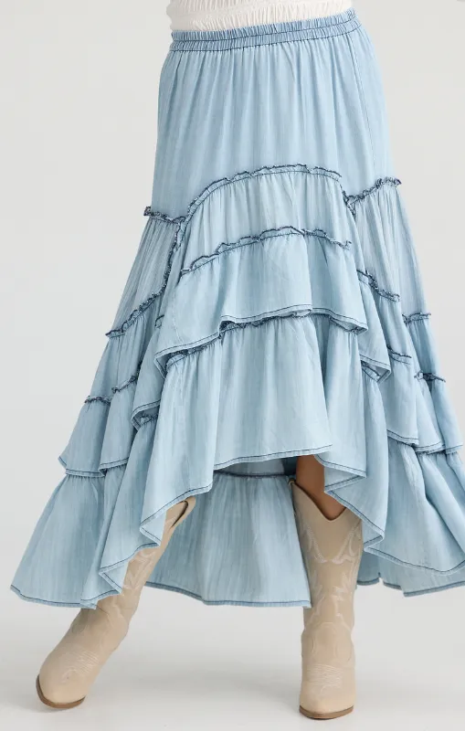 Talisman Sassy Skirt - Light Wash Denim