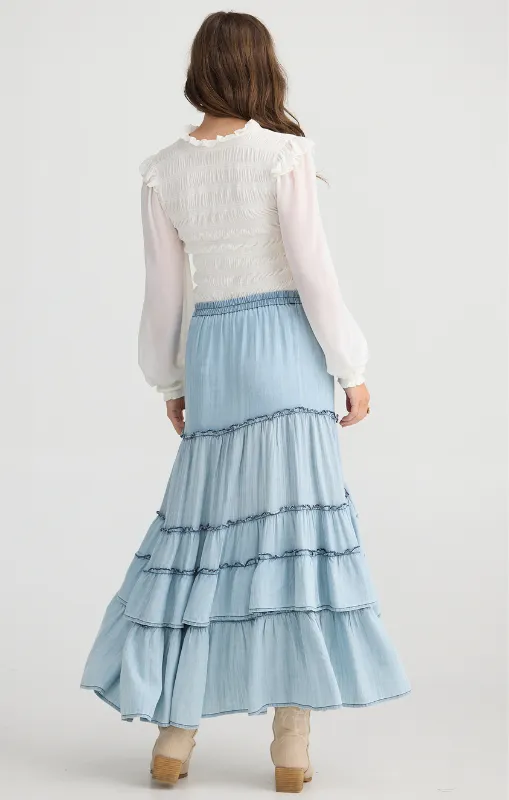 Talisman Sassy Skirt - Light Wash Denim