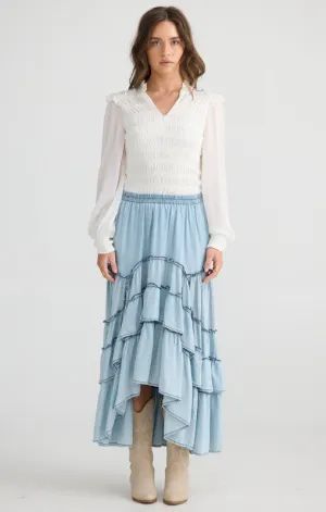 Talisman Sassy Skirt - Light Wash Denim