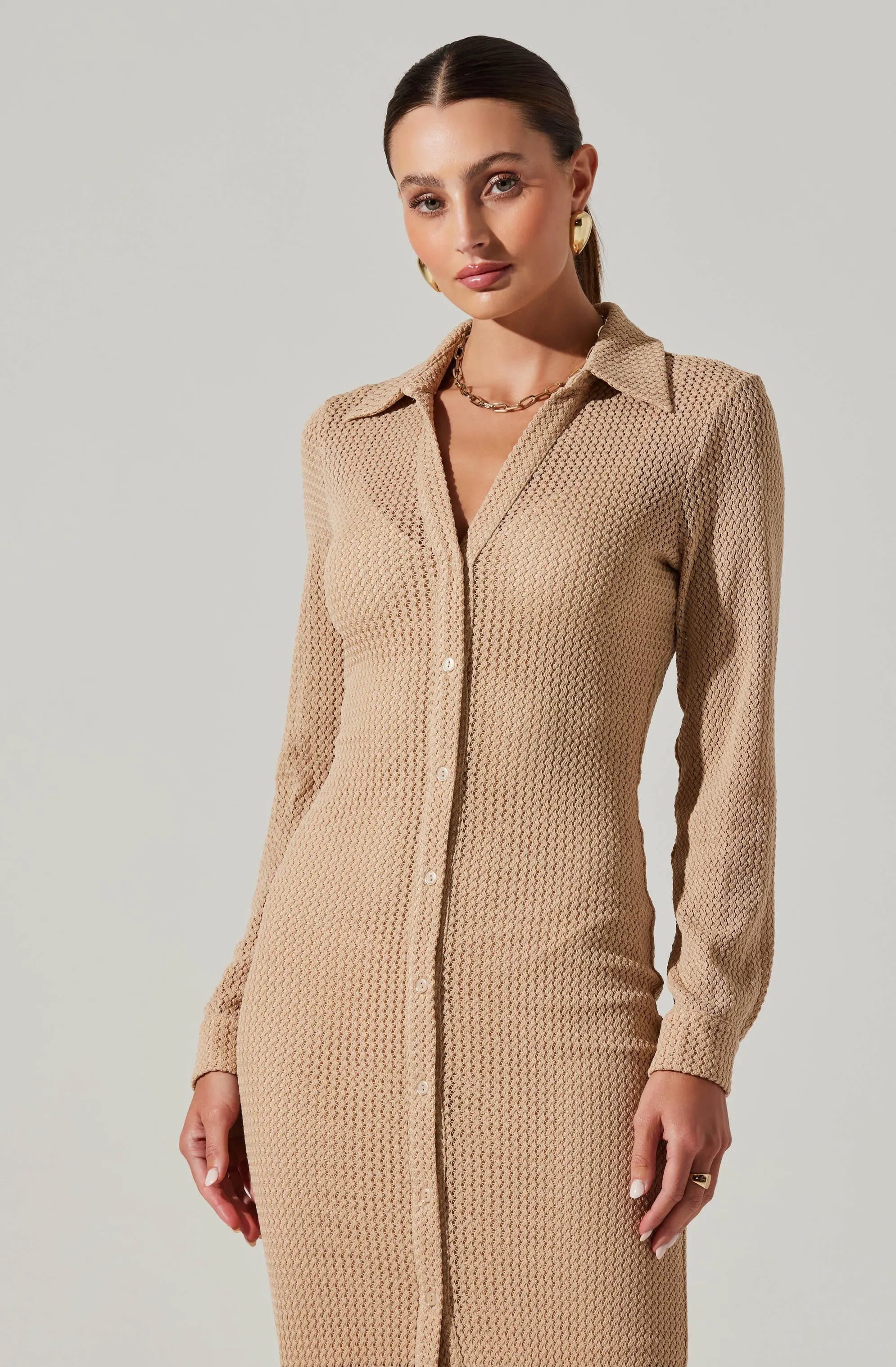 Tawna Open Stitch Midi Dress