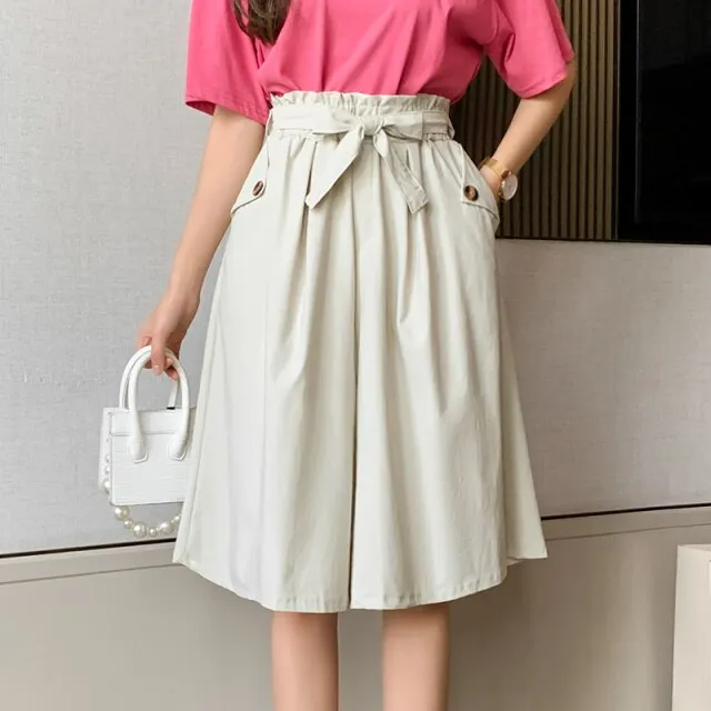 Thalassa - High Waist Drape Half Body Skirt Trousers