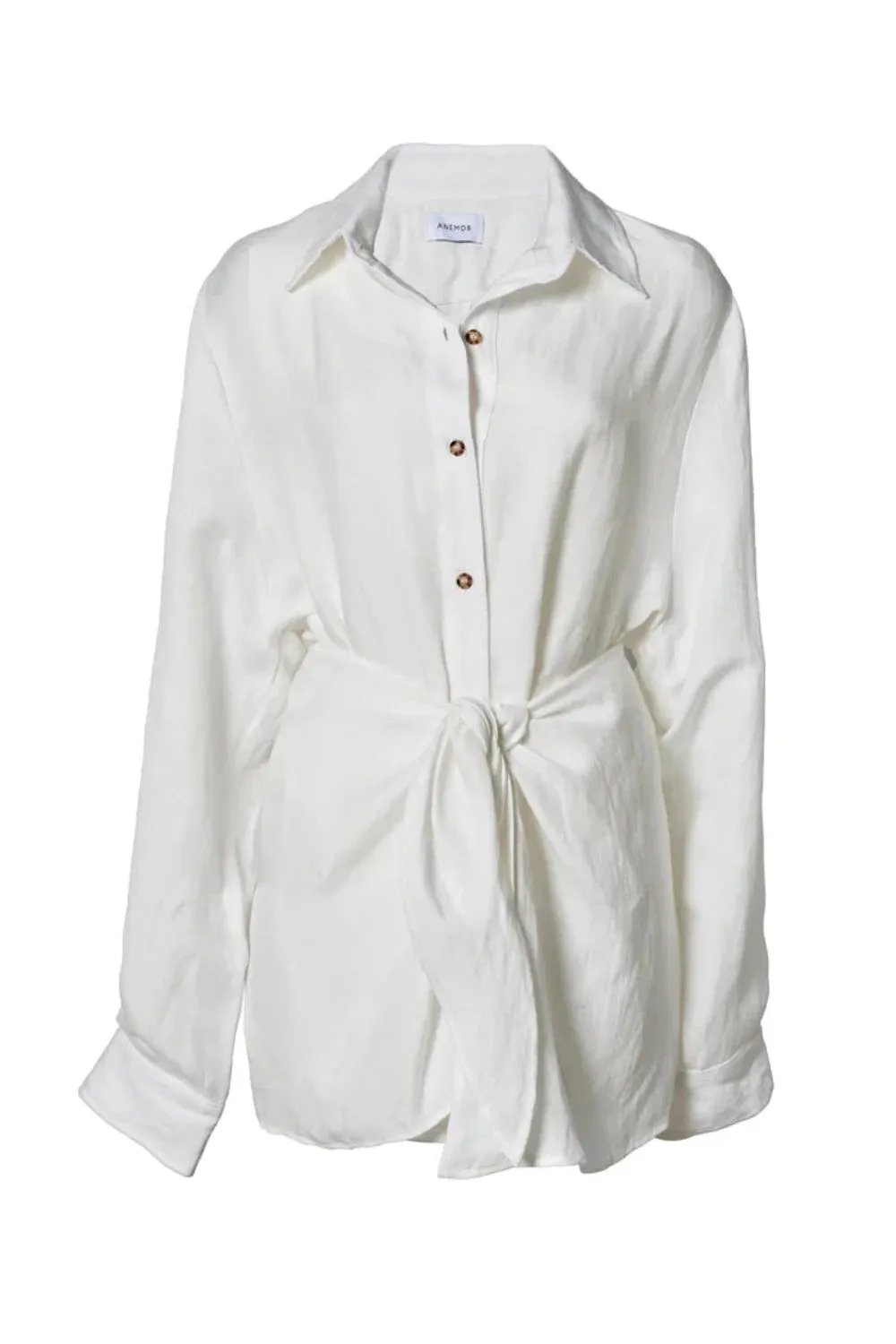 The L.A. Button Down Mini Wrap Dress White