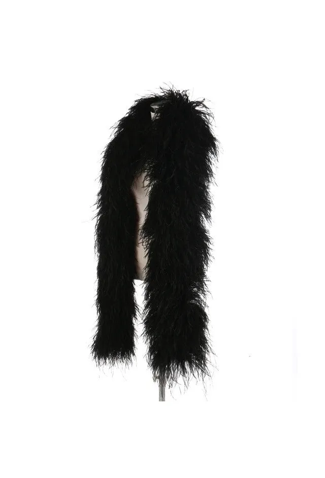 The Luxury Hollywood Ostrich Boa - Black Jet