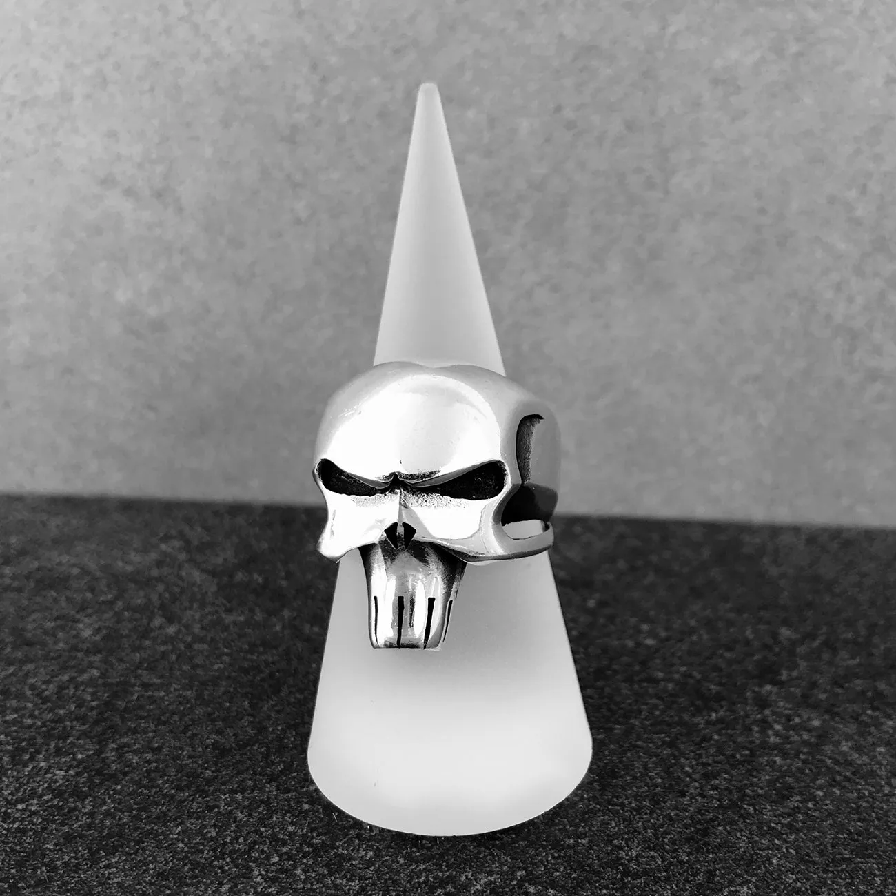 The Punisher | Rhodium Plated Sterling Silver Biker's Ring