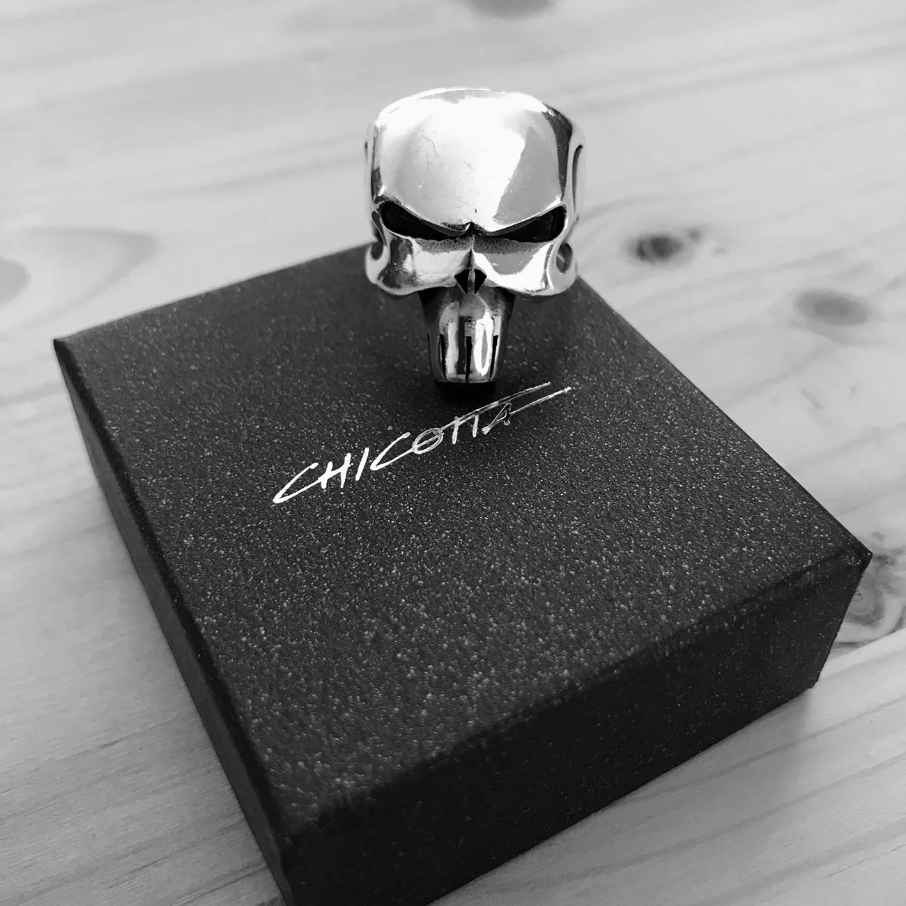 The Punisher | Rhodium Plated Sterling Silver Biker's Ring