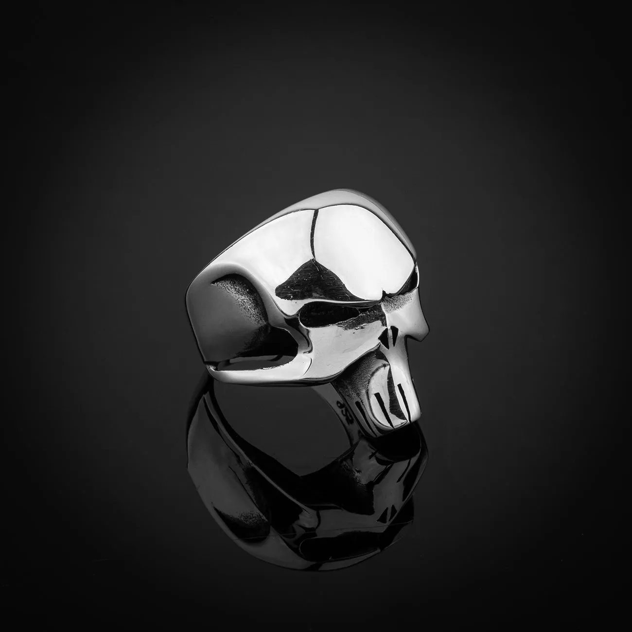 The Punisher | Rhodium Plated Sterling Silver Biker's Ring