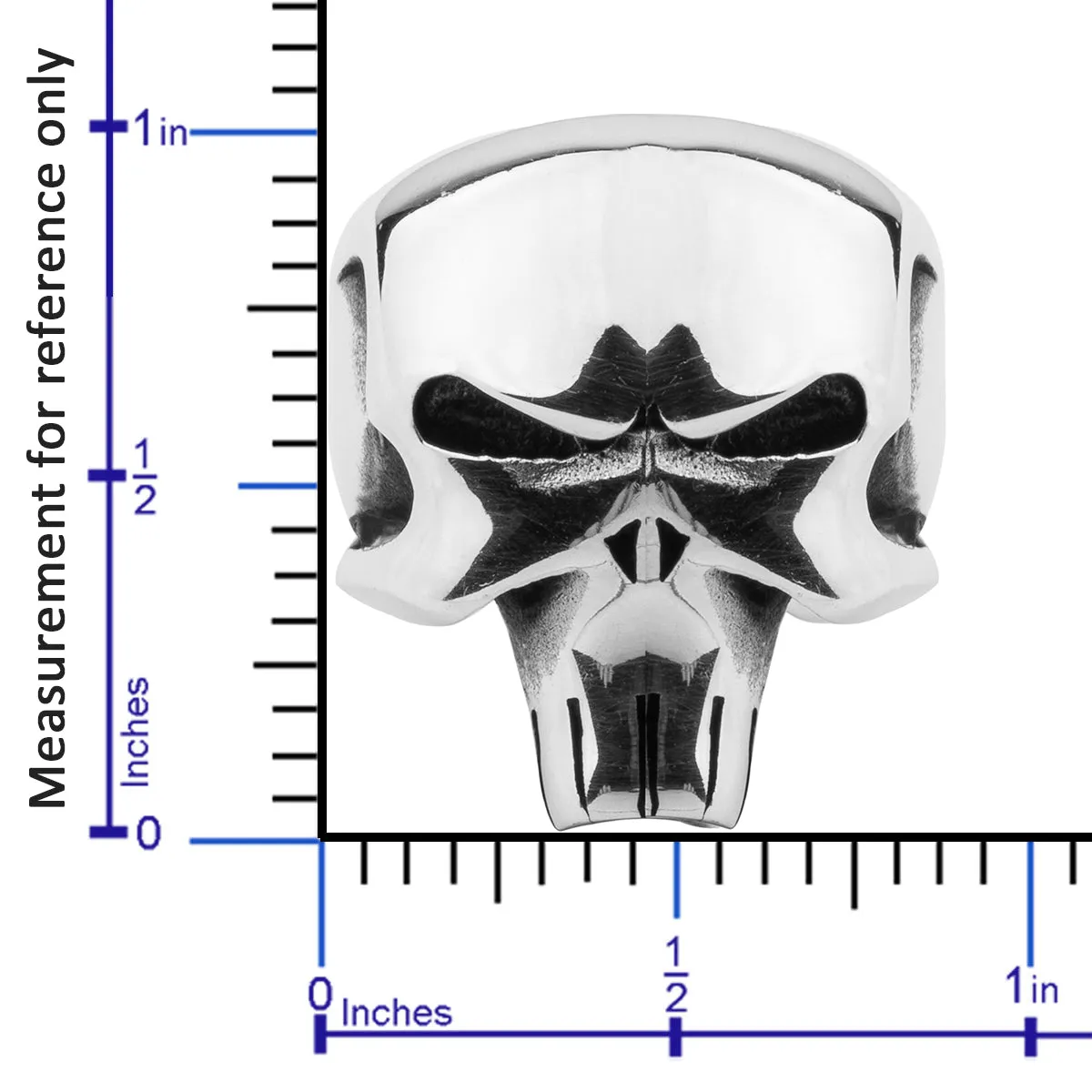 The Punisher | Rhodium Plated Sterling Silver Biker's Ring