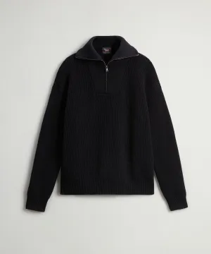 Todd Snyder x Woolrich Cotton Half-Zip Sweater in Black