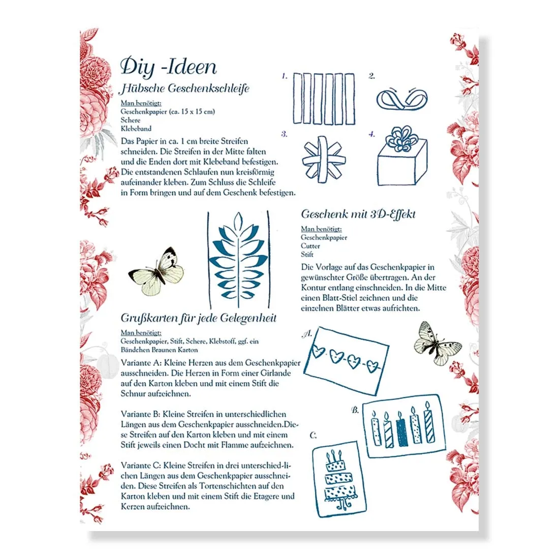 Toile de Jouy Floral Wrapping Paper Book