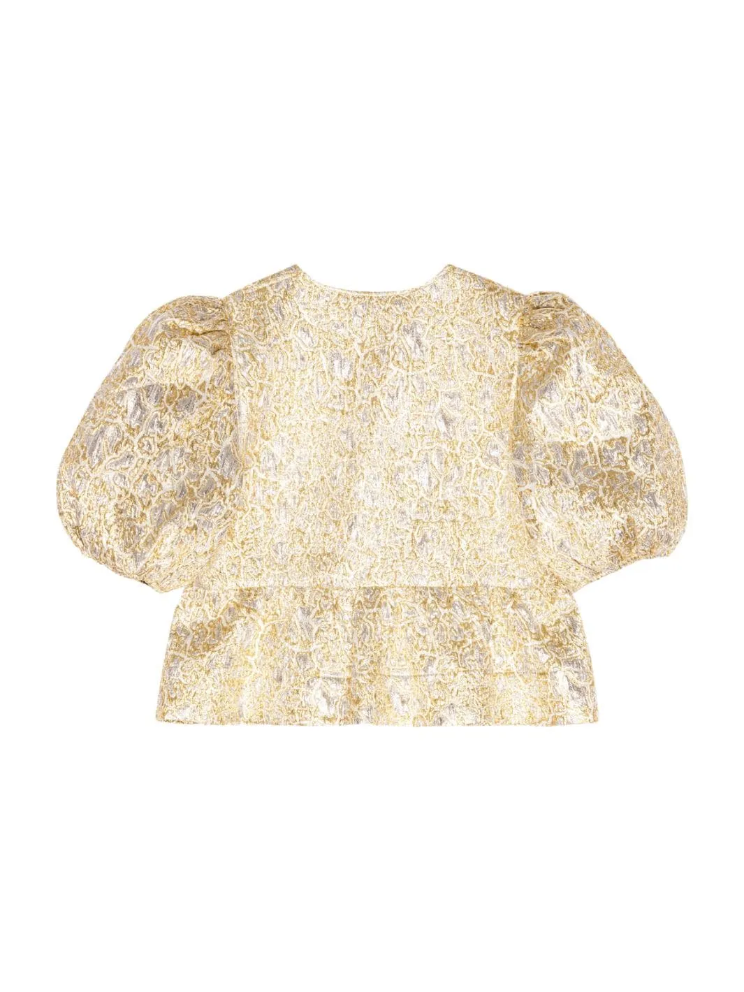 Topp | Metallic Cloque Peplum Blouse