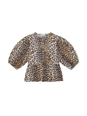 Topp | Printed Cotton Poplin Peplum Blouse