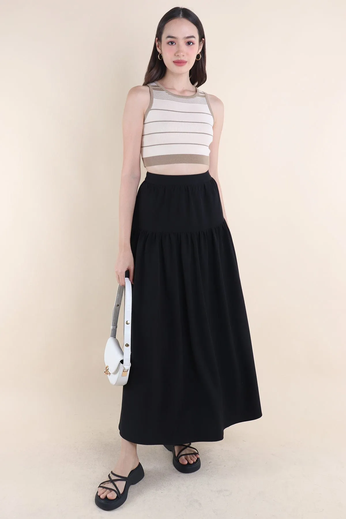 TRISTON MAXI SKIRT IN BLACK