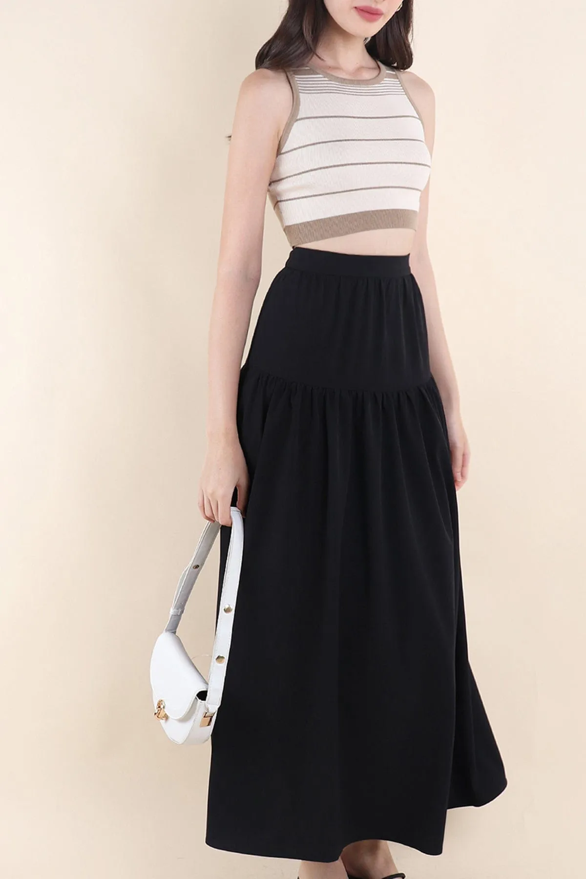 TRISTON MAXI SKIRT IN BLACK