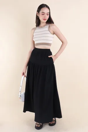TRISTON MAXI SKIRT IN BLACK