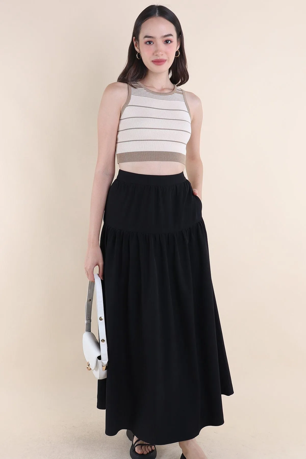 TRISTON MAXI SKIRT IN BLACK
