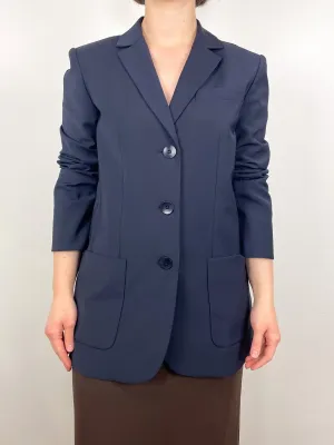 Tropical Wool Max Blazer in Navy