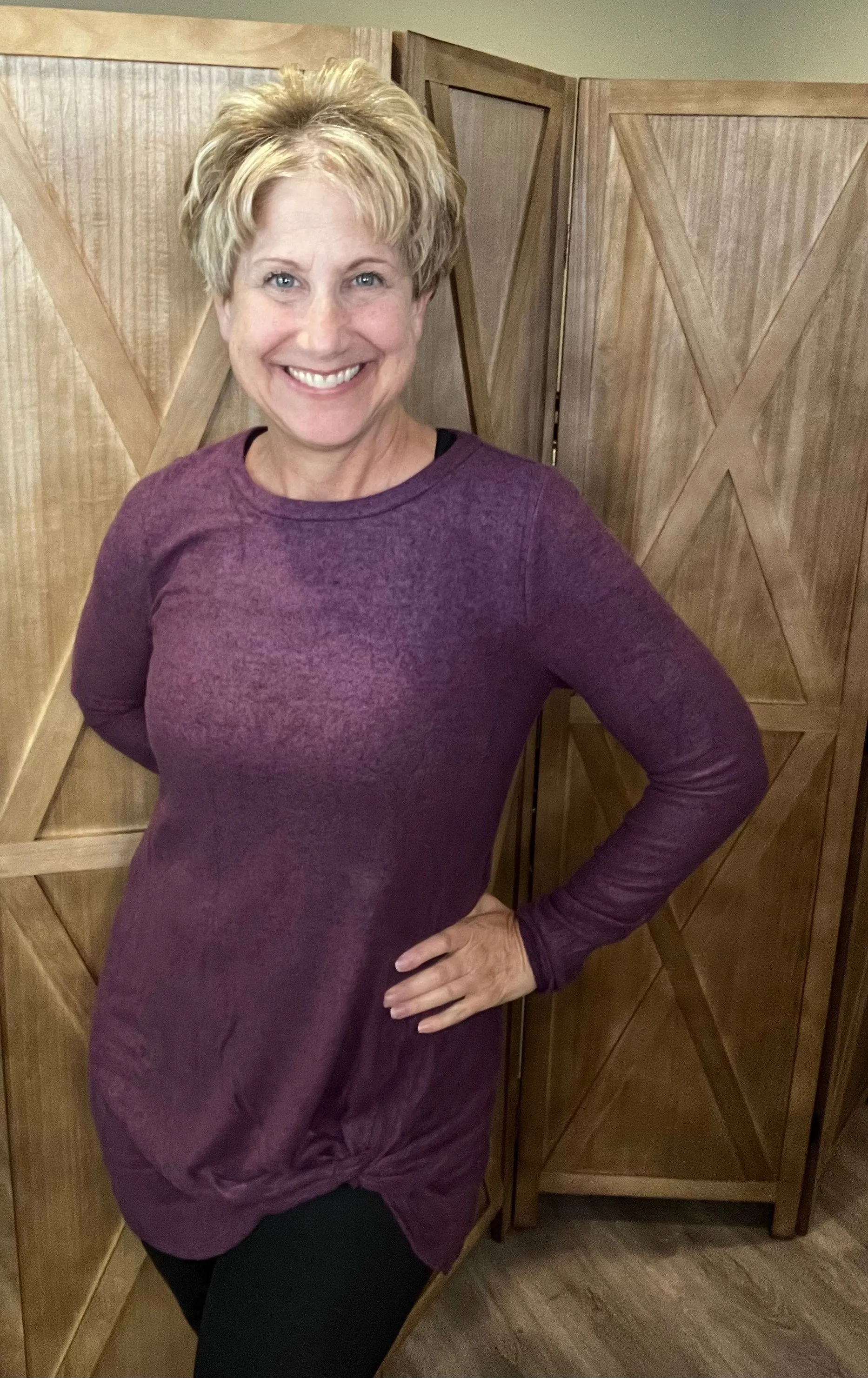Tunic with side knot twist
