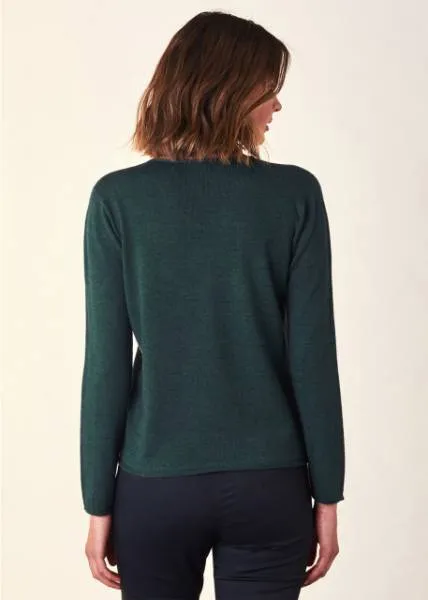 UIMI Scarlet V Merino Wool Top - Ivy