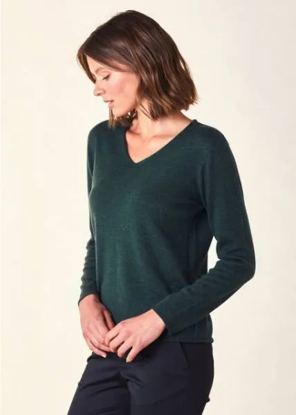 UIMI Scarlet V Merino Wool Top - Ivy
