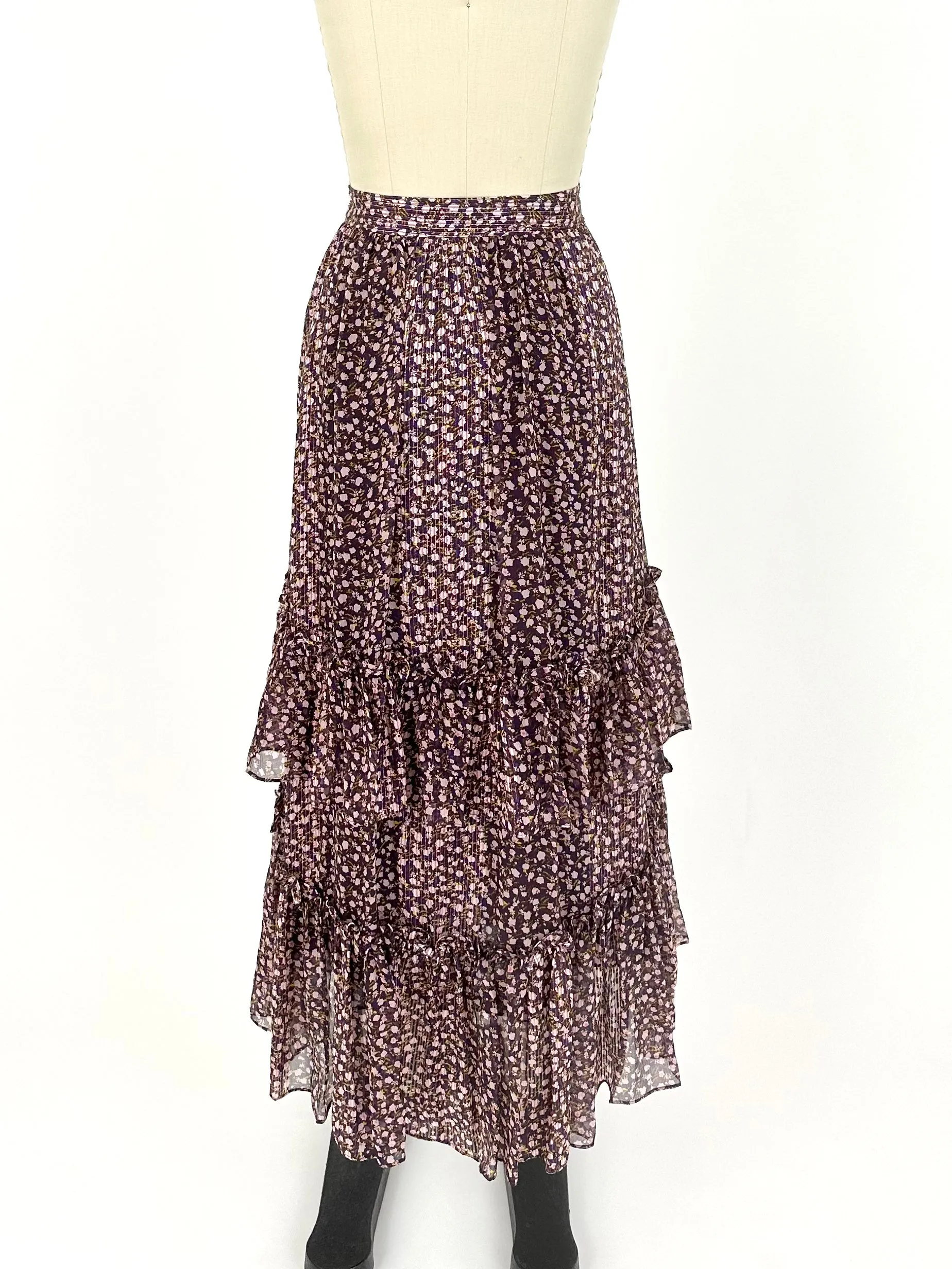 Ulla Johnson Silk Floral Skirt