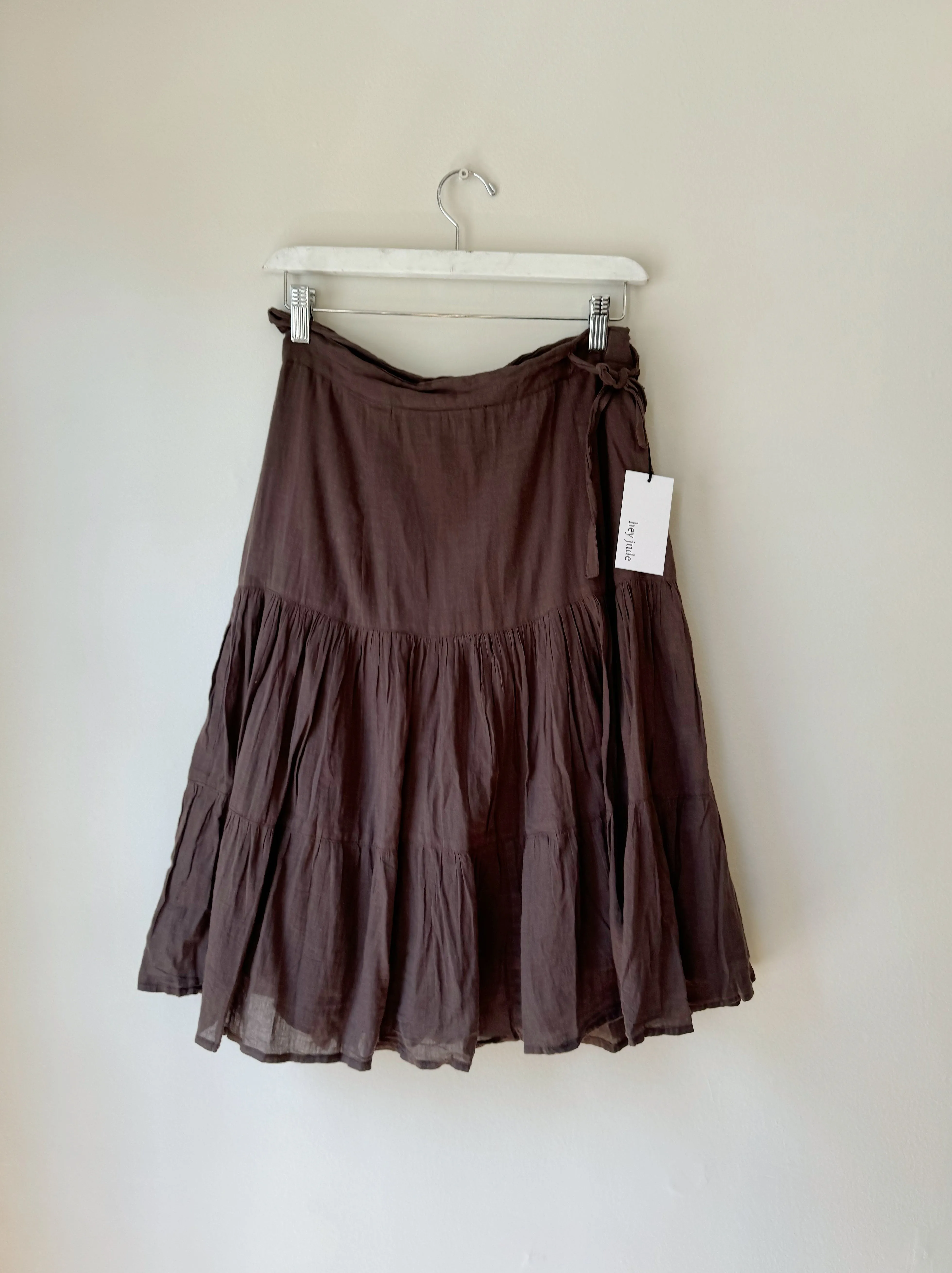 Umber Cotton Wrap Skirt