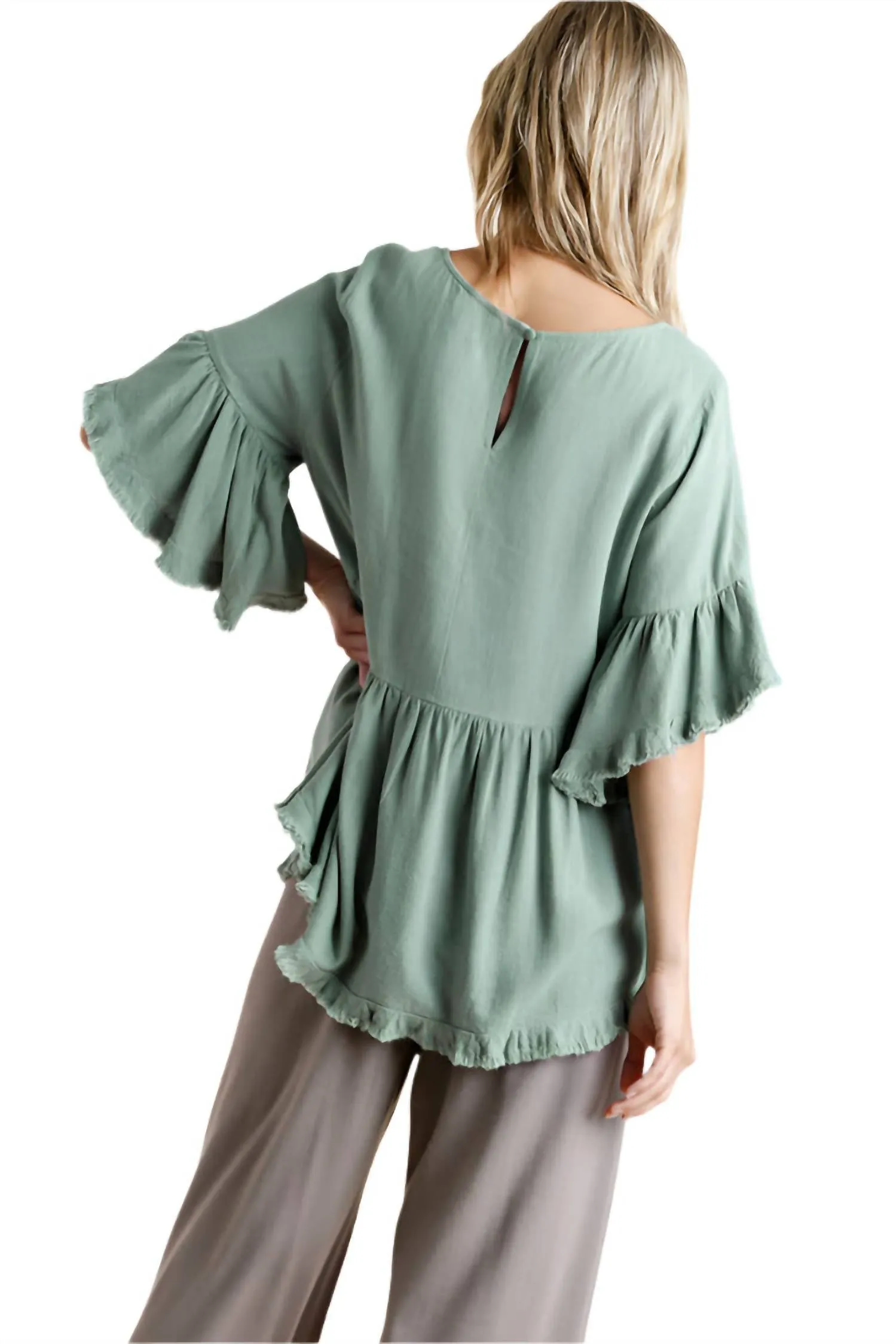 Umgee - Bell Sleeve Peplum Top