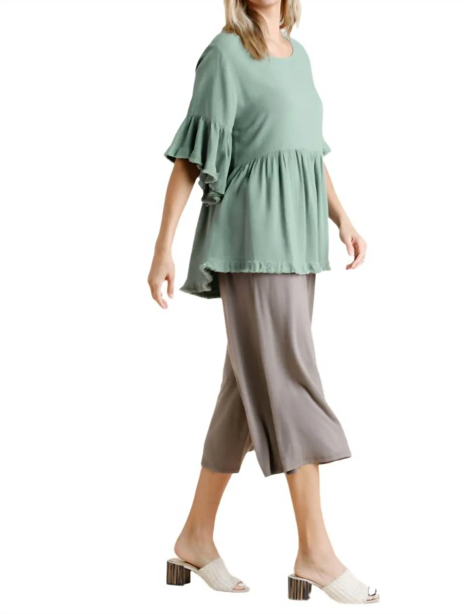 Umgee - Bell Sleeve Peplum Top