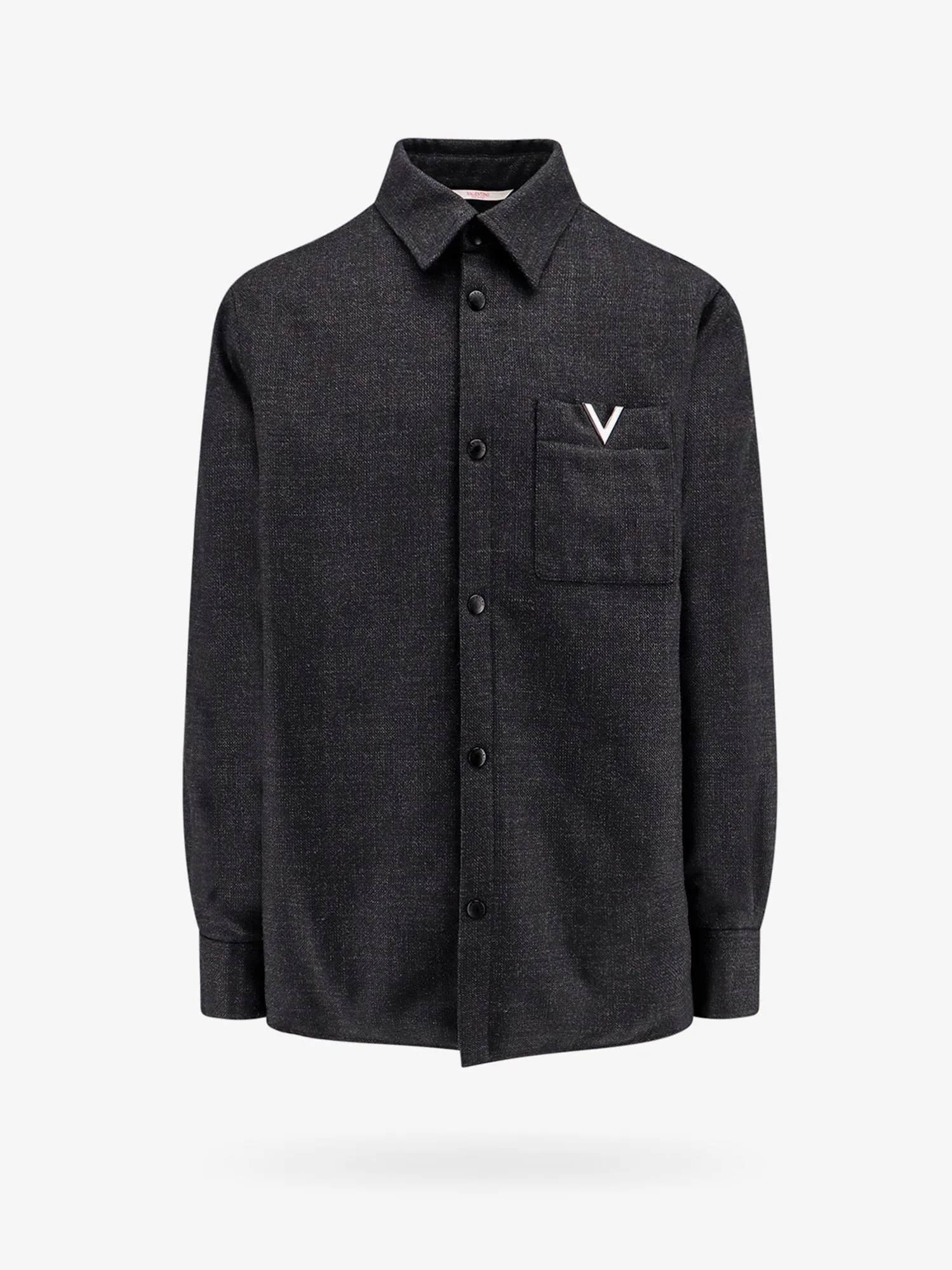 Valentino Virgin Wool Jacket With Metal V Detail