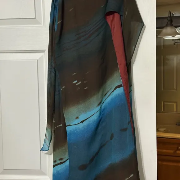 Vintage C’est Duo Brown &amp; Blue Wrap Skirt in a Size Medium