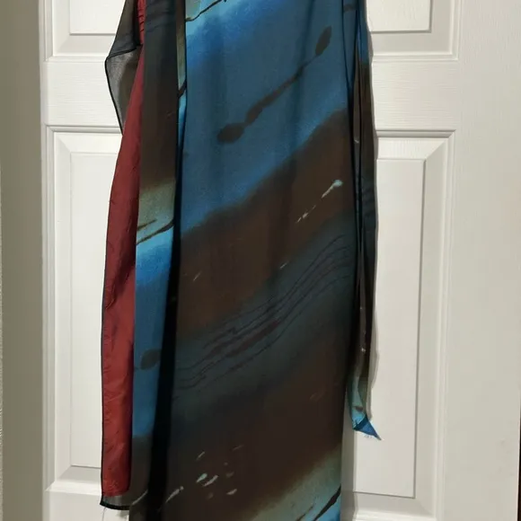 Vintage C’est Duo Brown &amp; Blue Wrap Skirt in a Size Medium
