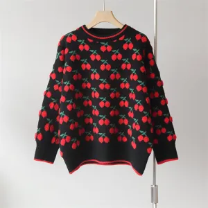 VINTAGE CHERRY JACQUARD PULLOVER UB2718