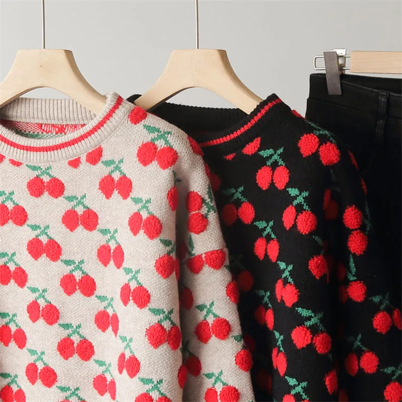 VINTAGE CHERRY JACQUARD PULLOVER UB2718