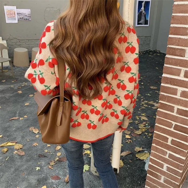 VINTAGE CHERRY JACQUARD PULLOVER UB2718