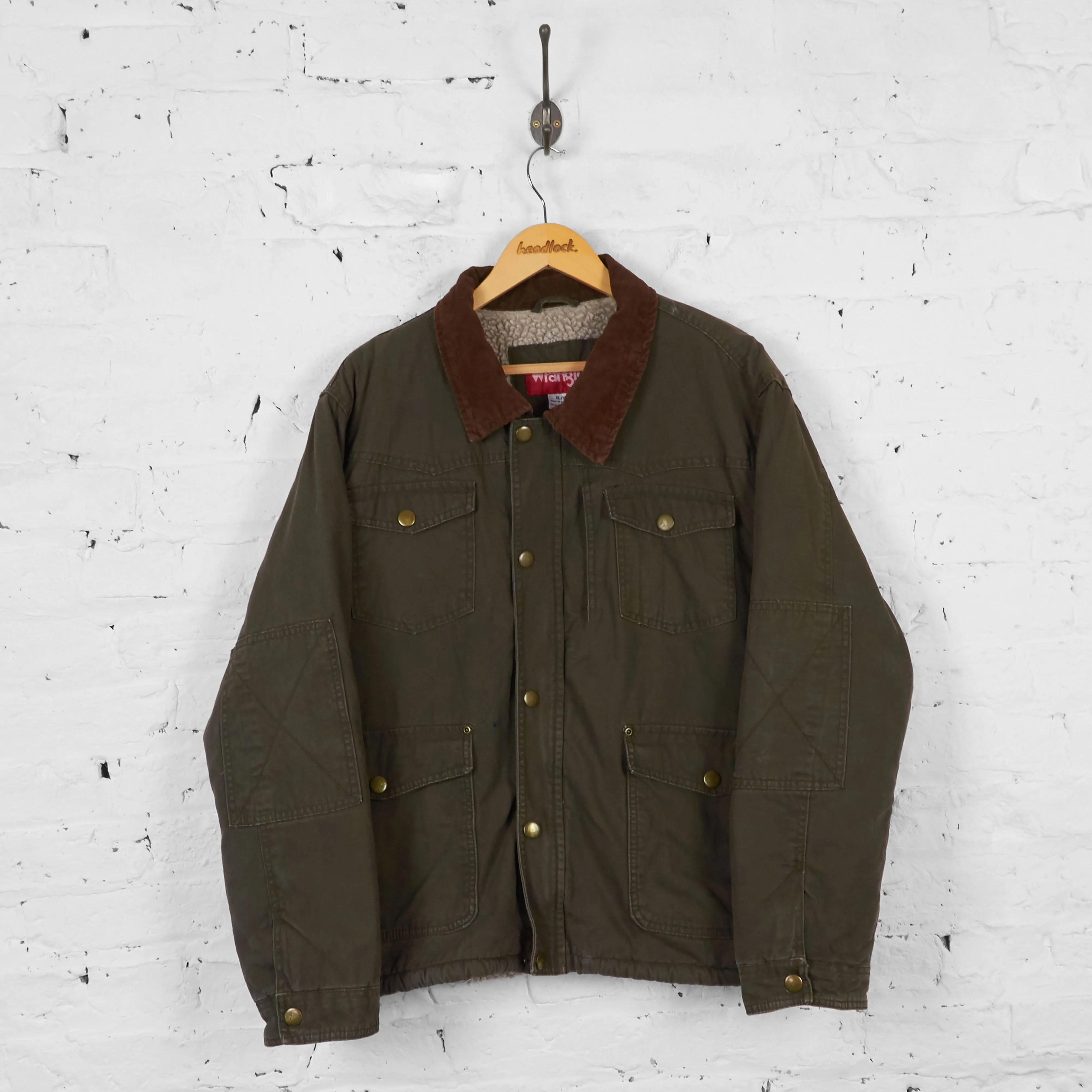 Vintage Collared Wrangler Jacket - Brown - XL