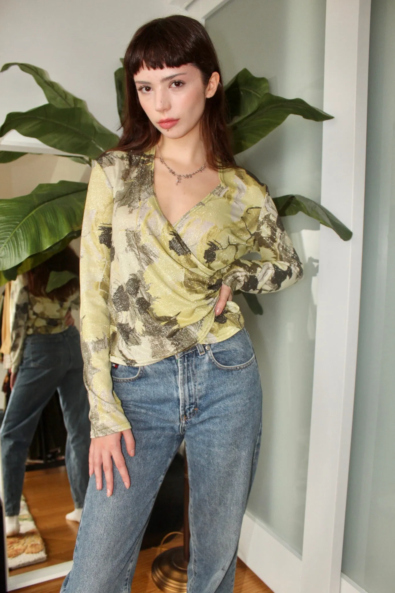 Vintage Groovy Wrap Leafy Knit (M)