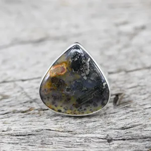Vintage-Inspired Marcasite Pear Ring in Sterling Silver | Adjustable