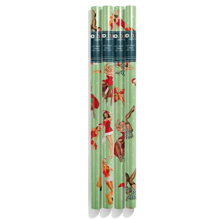 Vintage Pinup Holiday Gift Wrap