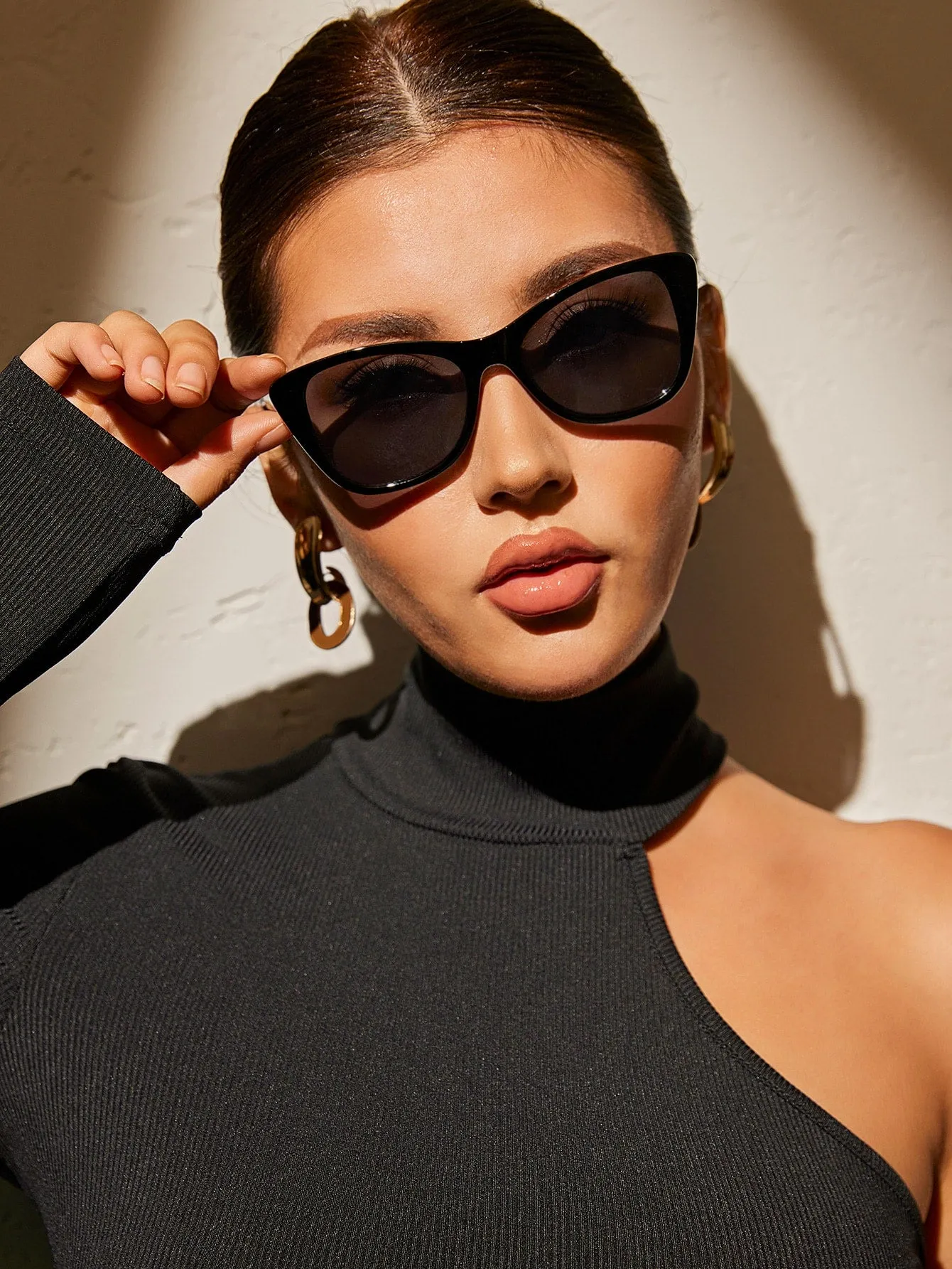 Vintage Square Cat Eye Sunglasses - Grey