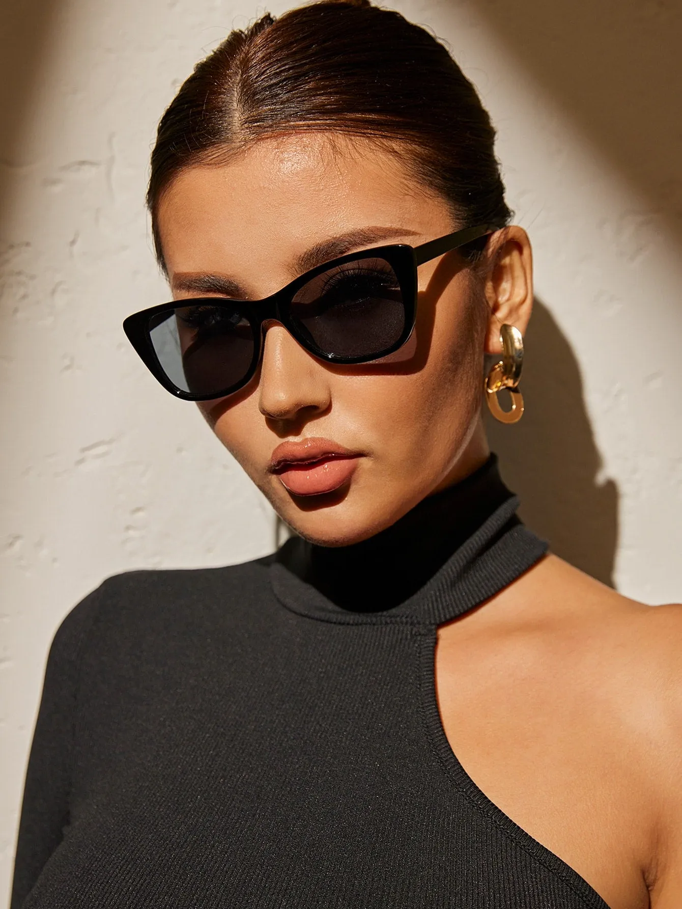 Vintage Square Cat Eye Sunglasses - Grey