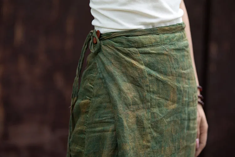 Vintage Wrap Linen Skirt