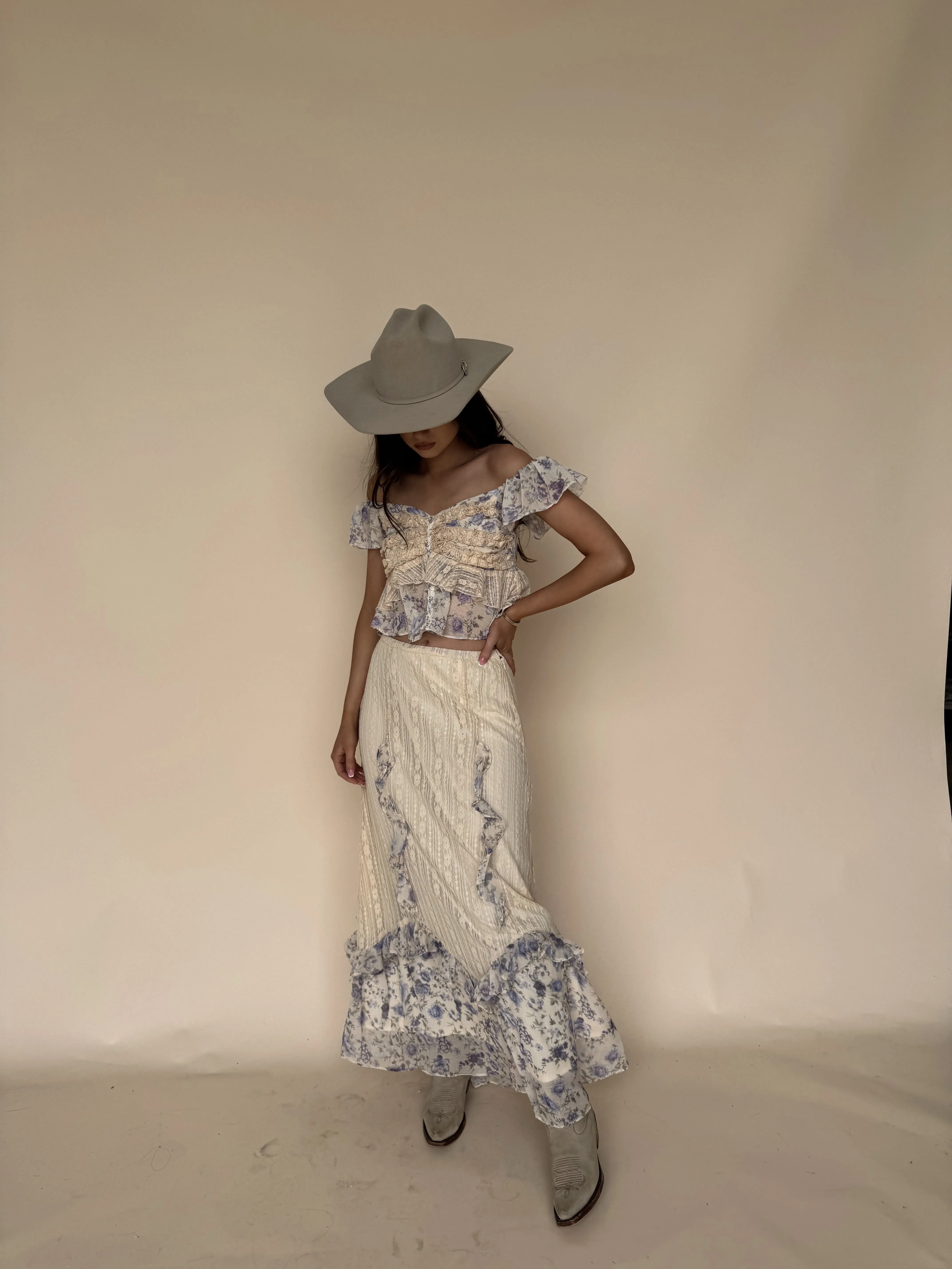 Violet Ruffle Lace Set