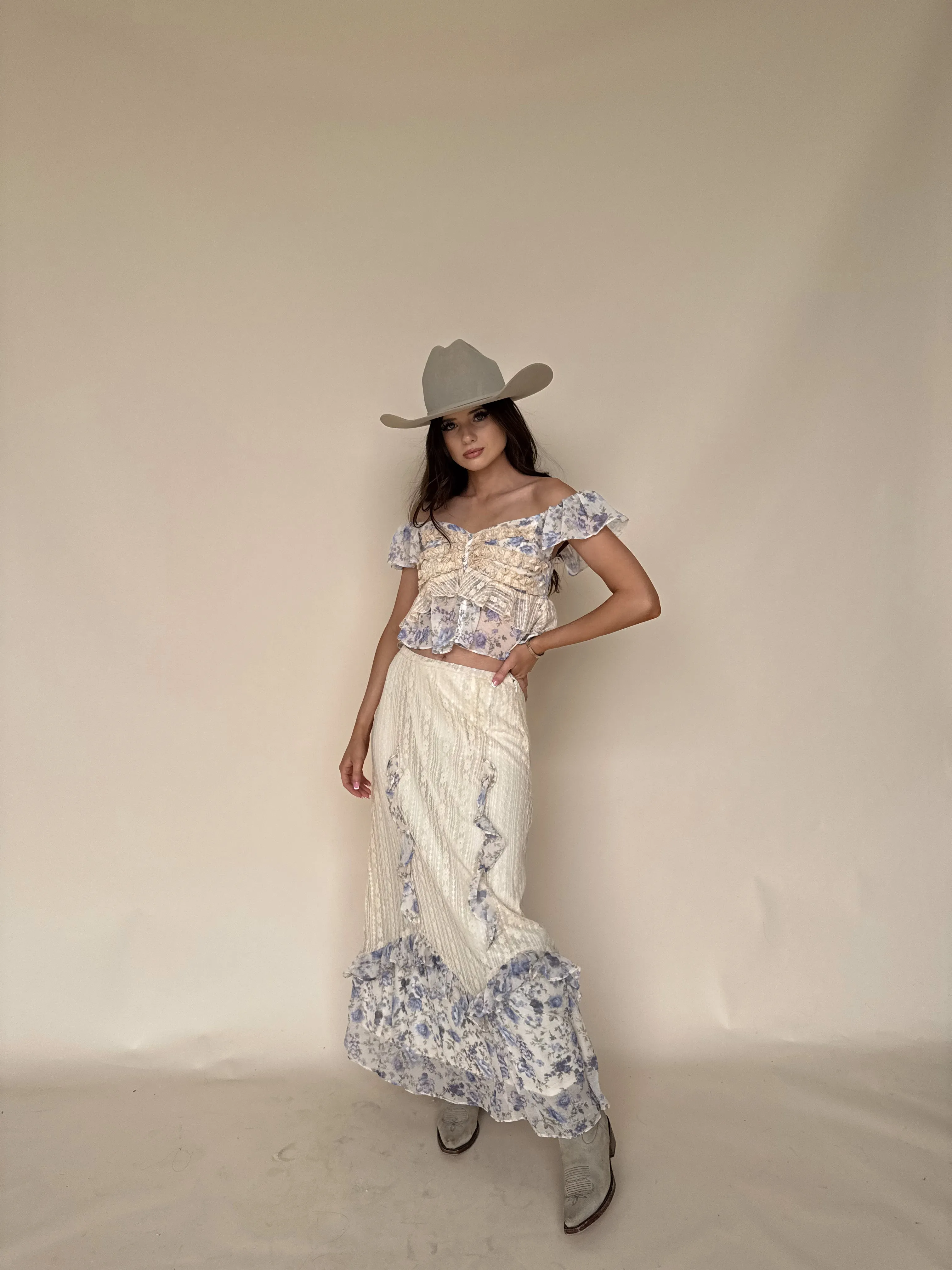 Violet Ruffle Lace Set