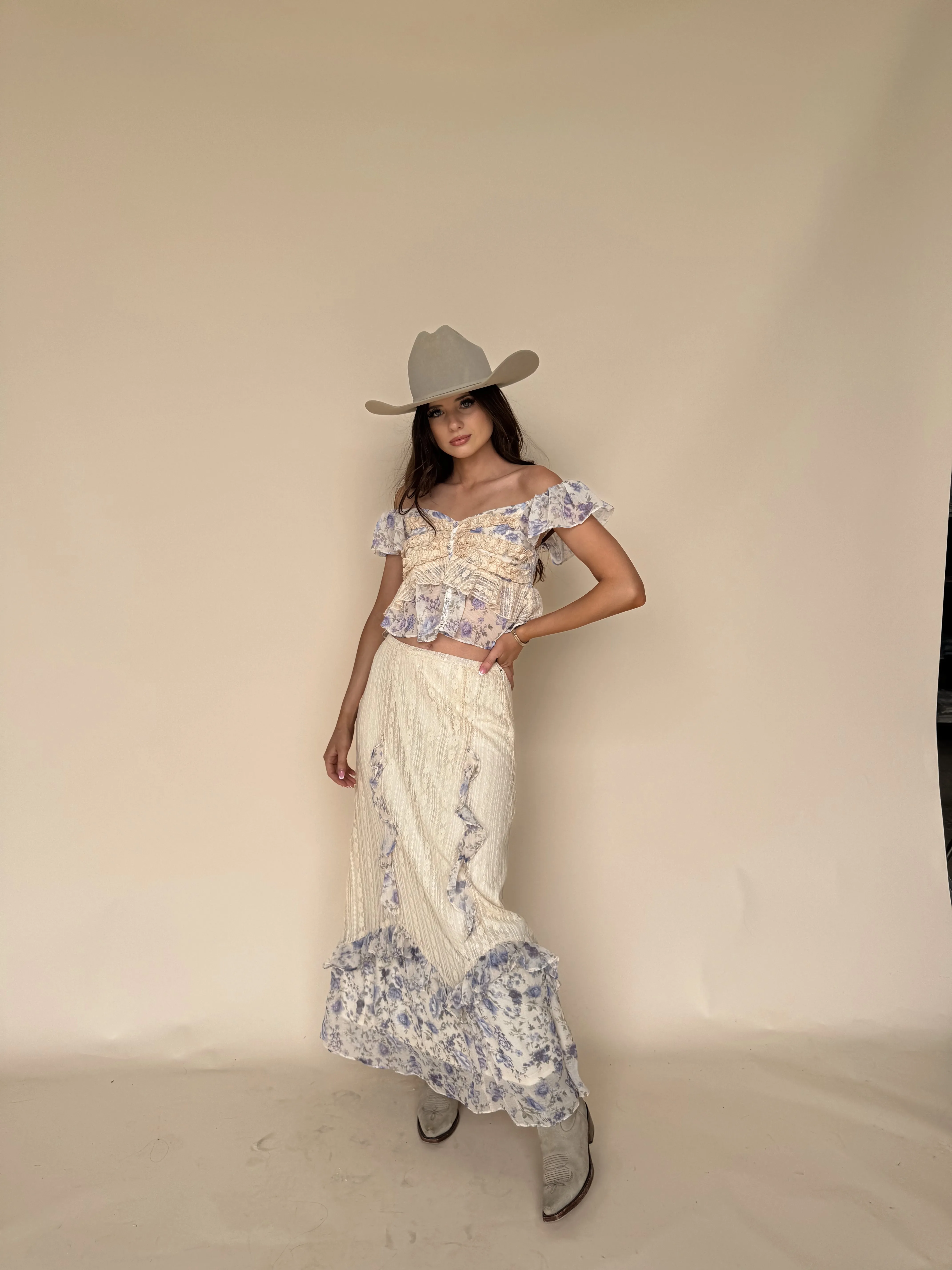 Violet Ruffle Lace Set