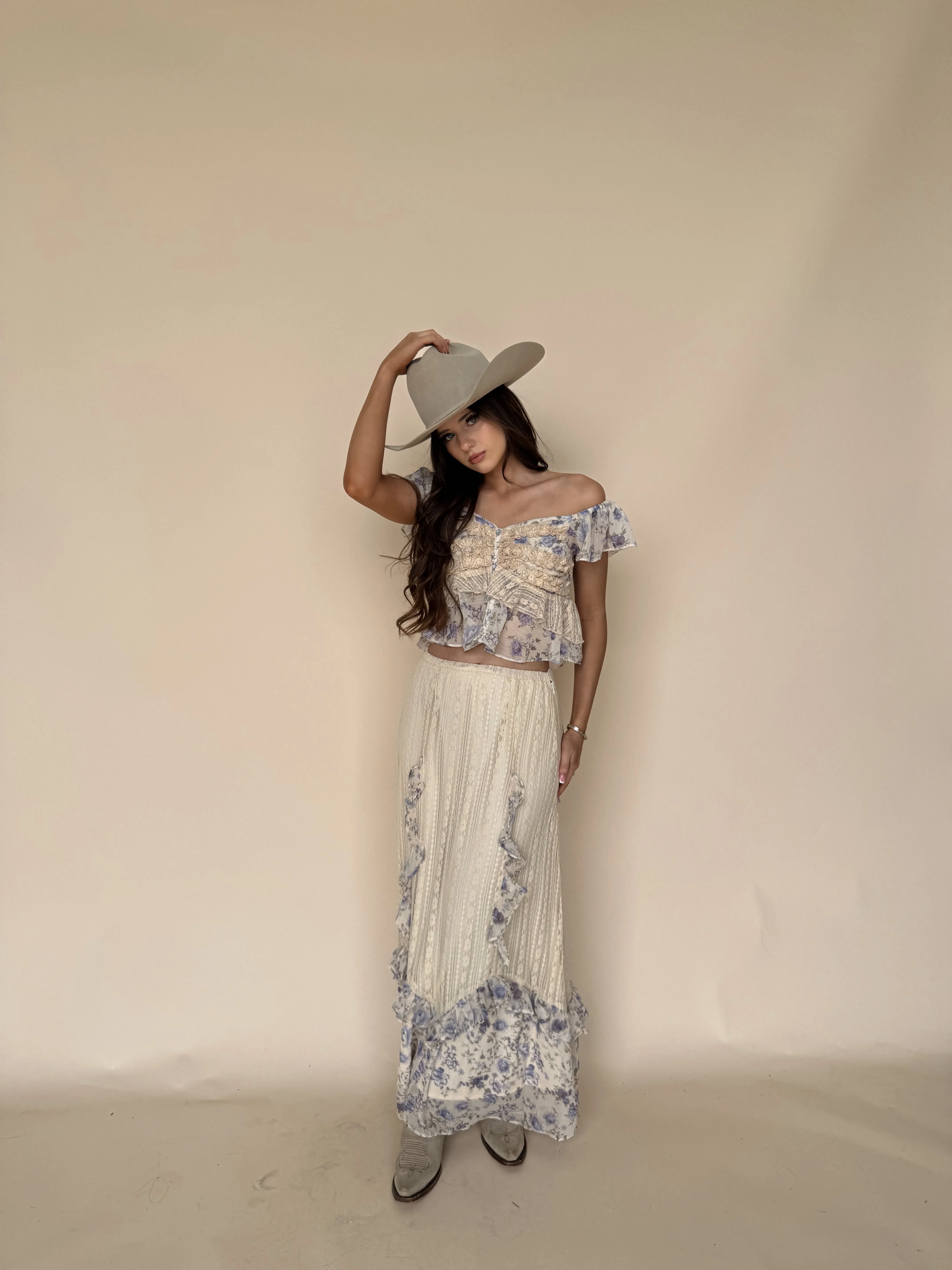 Violet Ruffle Lace Set