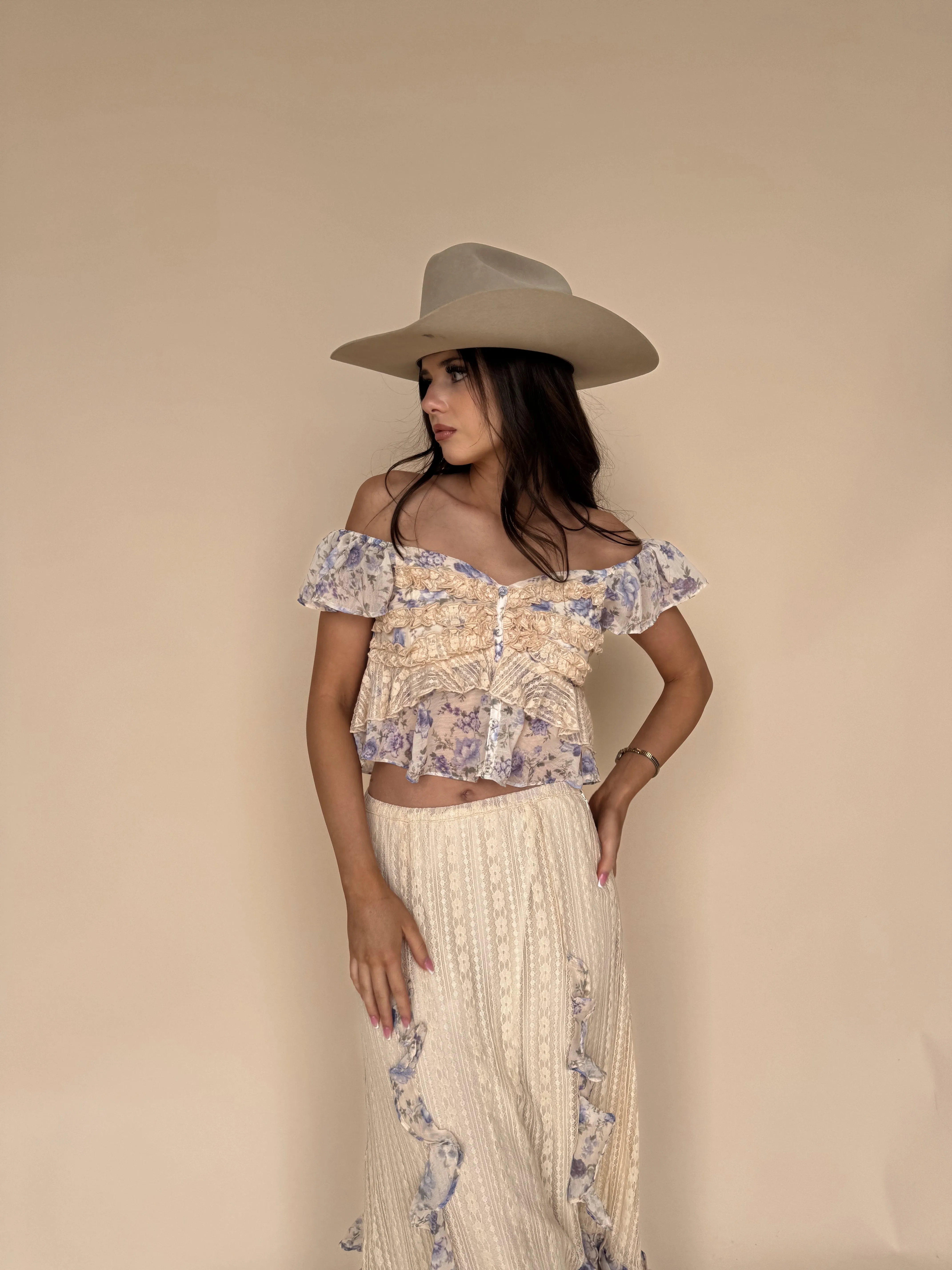 Violet Ruffle Lace Set