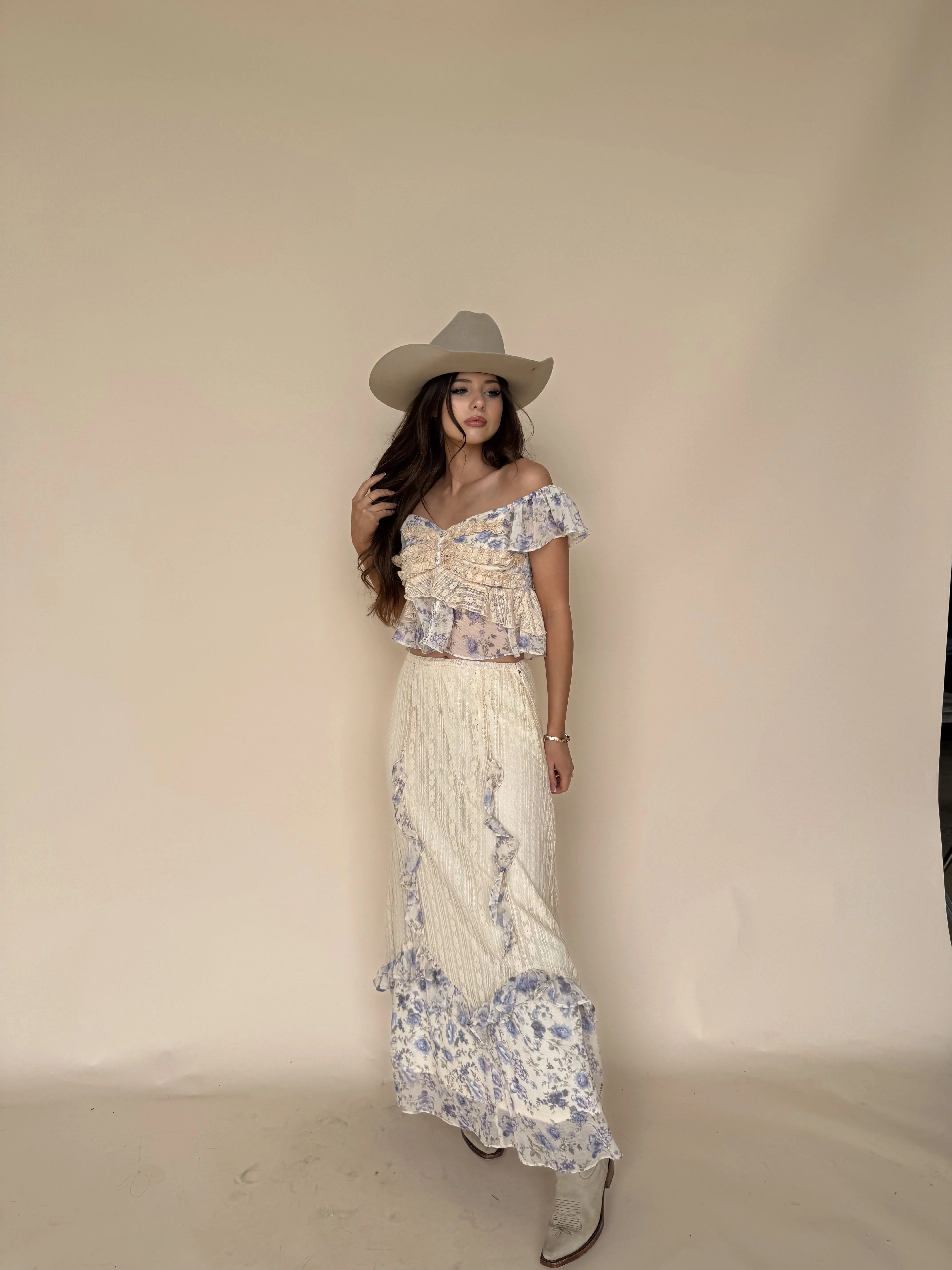 Violet Ruffle Lace Set