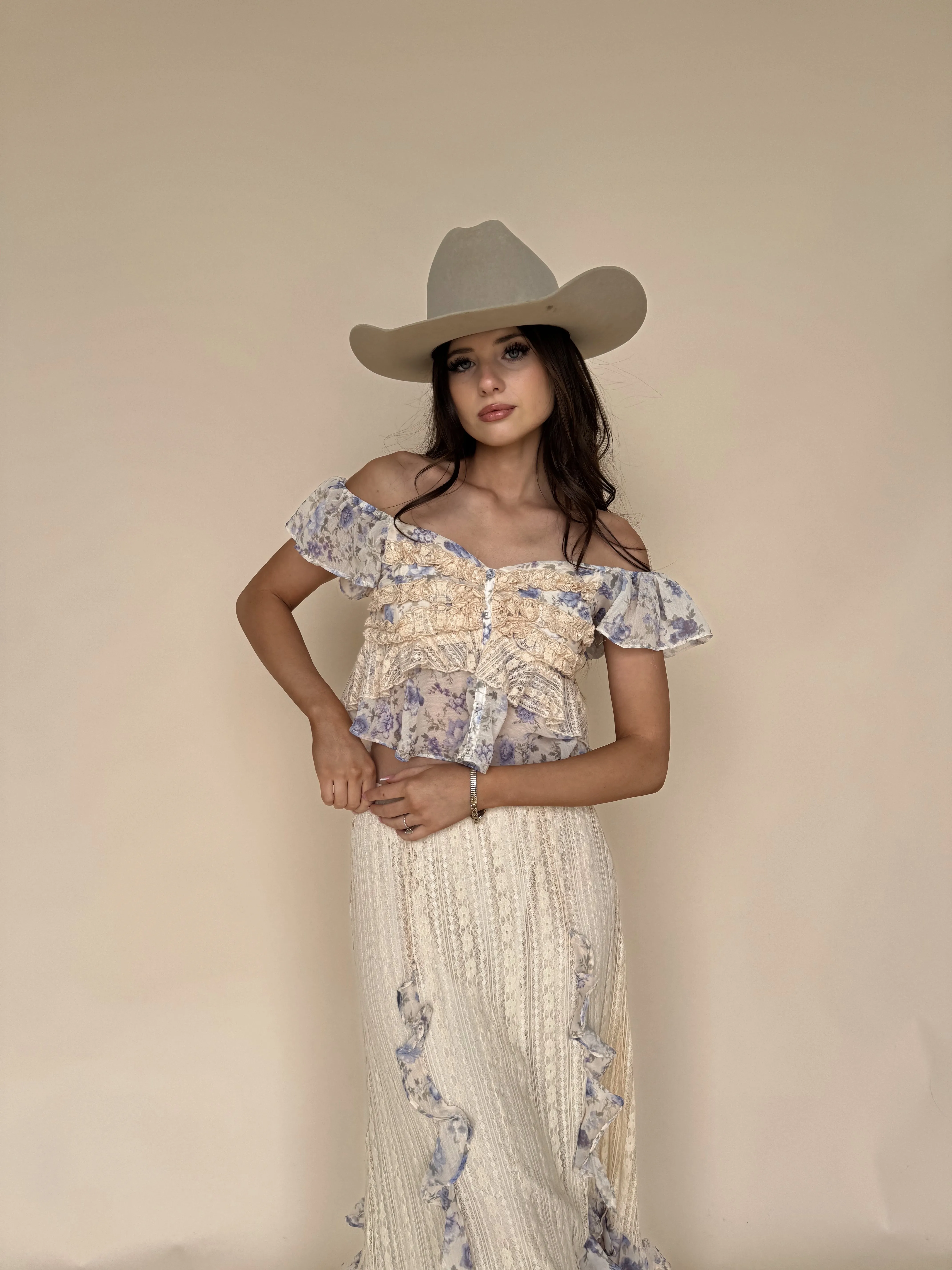 Violet Ruffle Lace Set