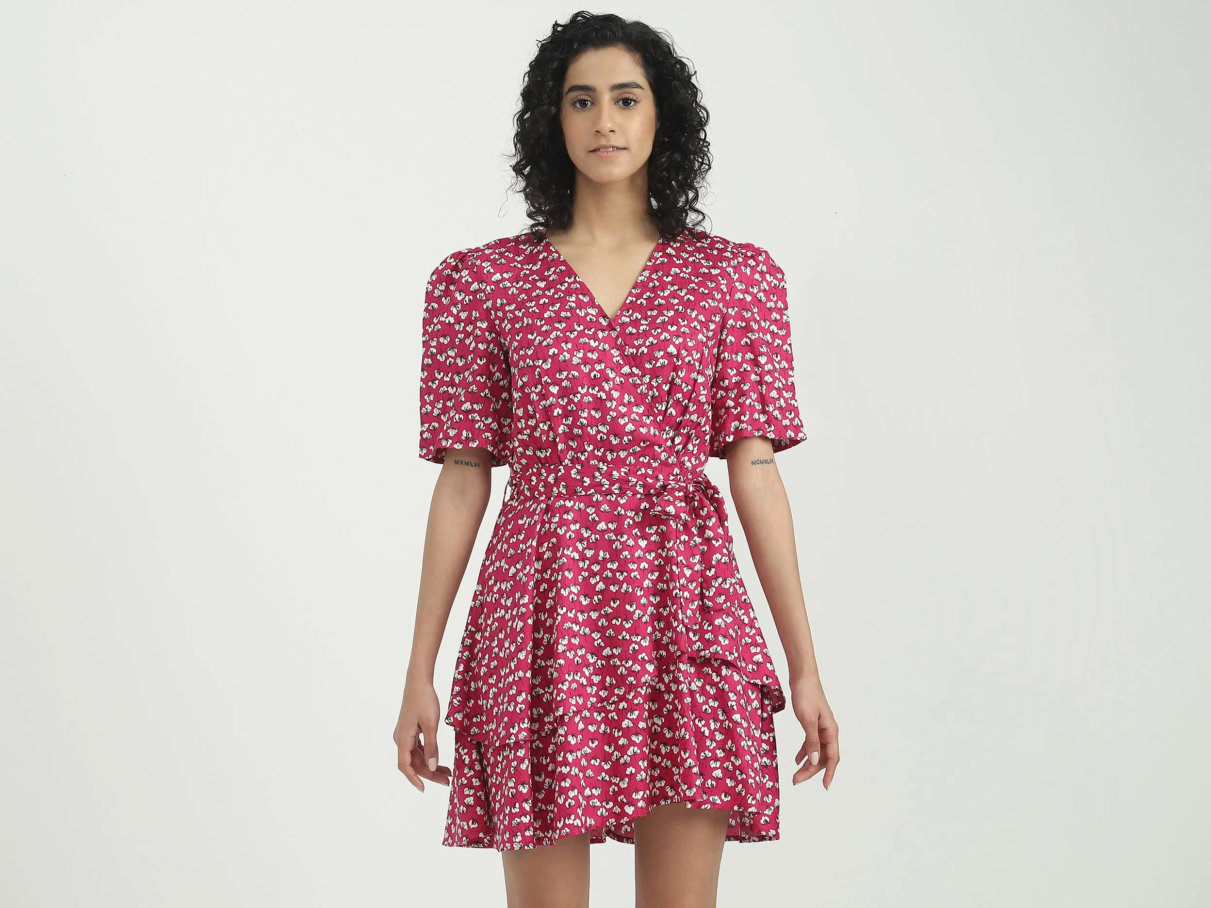 Viscose Printed V-Neck Women Dresses