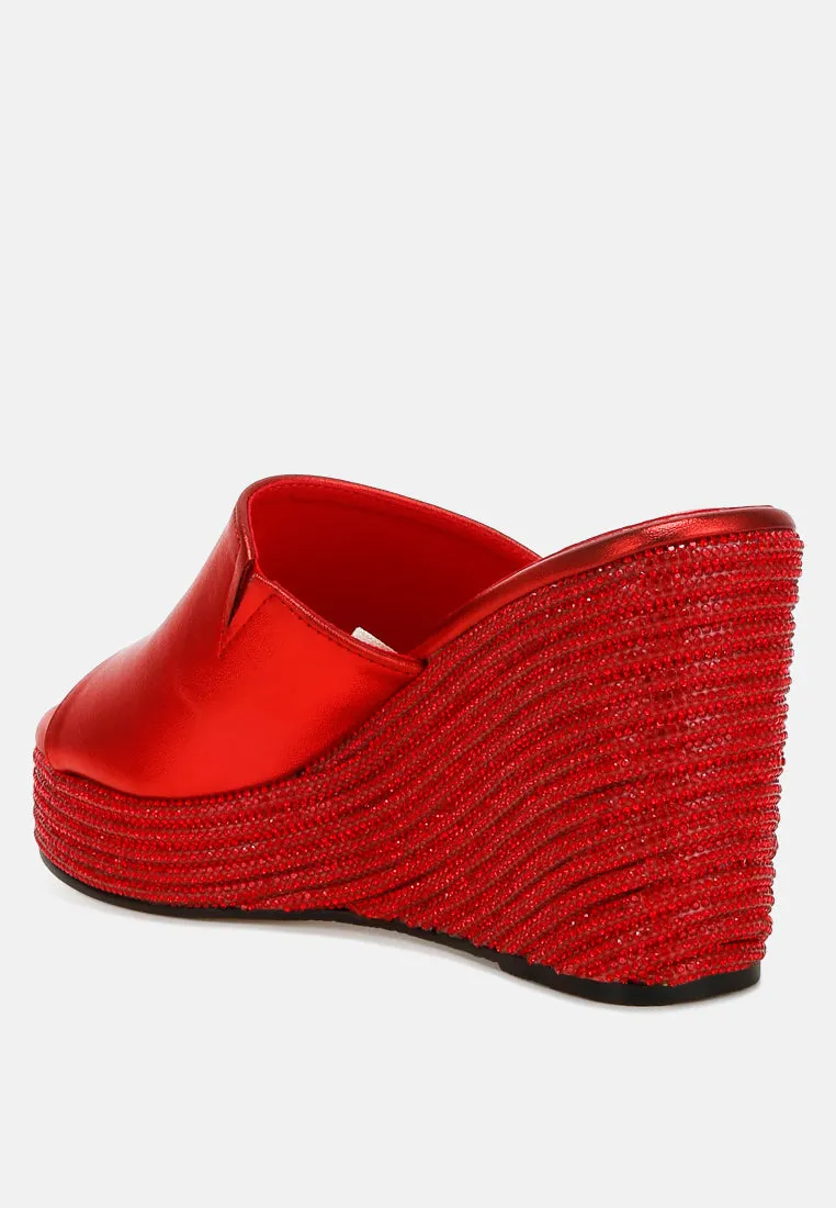 Wedge Heel Peep Toe Sandals By RAG