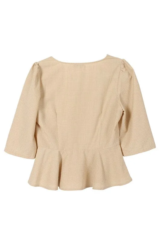 Women's 3/4 Sleeve front button blouse